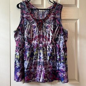 Cato sleeveless print top. 22/24W